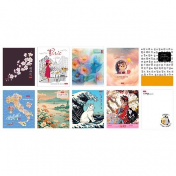 Тетрадь 48л в клетку  пластиковая обложка Hatber MIX- 10 арт.48Т5В1пл/088632