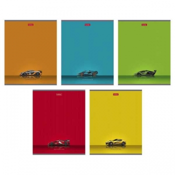 Тетрадь 48л в клетку  пластиковая обложка Hatber Гоночные авто арт.48Т5В1пл/091006