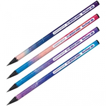 Карандаш Berlingo HB ч/гр. Universe, круглый, черное дерево, ассорти арт.BP01310