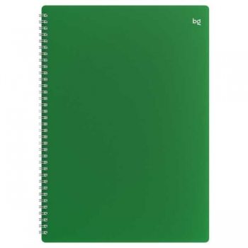 Тетрадь А4 80л в клетку на спирали BG Base, пластиковая обложка, зеленая арт.Т4гр80_пл 08694