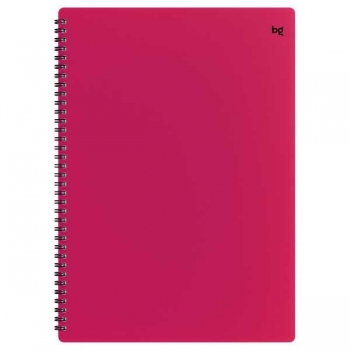 Тетрадь А4 80л в клетку на спирали BG Neon, пластиковая обложка, розовая арт.Т4гр80_пл 08693