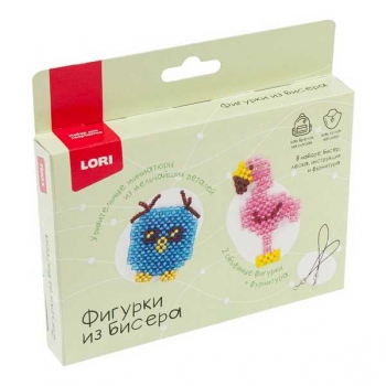 Набор для детского творчества - Брелоки. Фигурки из бисера Фламинго, сова арт.Бис-112
