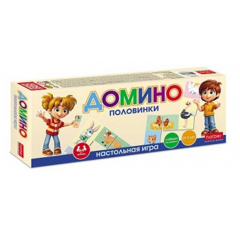 Игра  Hatber настольно-печатная ДОМИНО Половинки, 28 карточек арт.28ИнД_35672