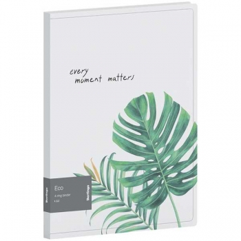 Папка А4 на 4 кольцах 24мм пластик. Berlingo Eco 600 мкм, D-кольца, с внутр. карманом арт.RB4_4D801