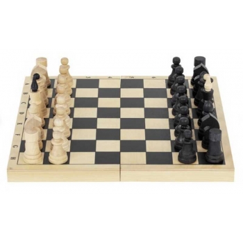 Игра настольная   ЗОЛОТАЯ СКАЗКА Шахматы классич.,деревянные,лакир.,с деревянной доской размер 290х290мм арт.664669