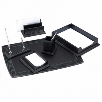 Набор настольный из дерева, 6 предм. с 2 ручками (цвет черное дерево) арт.BK6DX-1