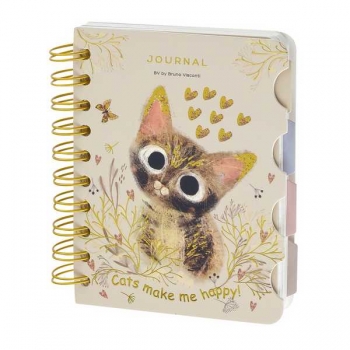 Записная книжка А6 120л на гребне с раздел.Bruno Visconti ART JOURNAL.LOVE ME.МИЛЫЙ КОТИК в кл/лин/точку арт.3-568/22