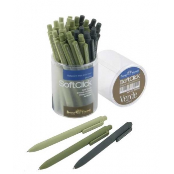Ручка шариковая автоматическая Bruno Visconti SoftClick. Verde, 0,7мм, синяя, корпус ассорти  арт.20-0403