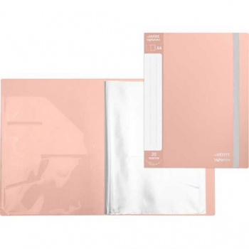 Папка  А4 с 20 вкл. deVENTE sigNATURE (235x310x15 мм), фактура ткань, пудрово розовая арт.3101500