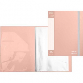 Папка  А4 с 100 вкл. deVENTE sigNATURE (235x310x65 мм), фактура ткань, пудрово розовая арт.3101516