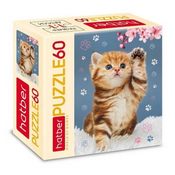 Пазл  60 эл. Hatber Котенок с цветком, 165х230мм арт.60ПЗ5_20982
