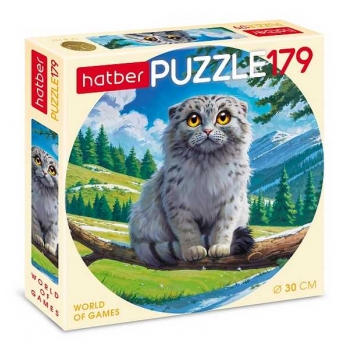 Пазл 179 эл. Hatber Милашка Манул, круглый d=300мм арт.179ПЗк4_34630