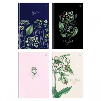 Блокнот А6 64л. бизнес BG Beautiful flowers, клетка, тв. обл., мат. ламинац., тиснение фольгой арт.ББ6т64_лм_тф 09877