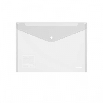 Папка-конверт А4 на кнопке ErichKrause Fizzy Clear, 120мкм, прозрачная арт.50172