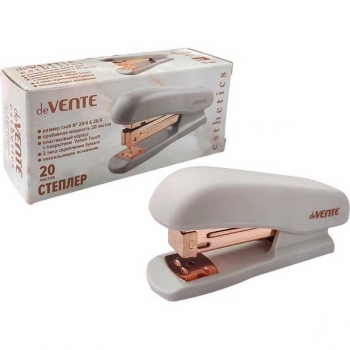 Степлер 24/6, 26/6 (20л) deVENTE Esthetics пластиковый, в карт. кор., лавандово-пепельный арт. 4142518