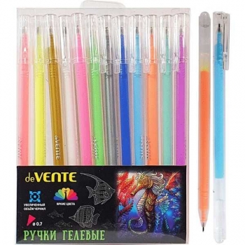 Ручки гелевые 12 цв. набор deVENTE HOBBY CREATIVE, 1 мм, АКРИЛОВЫЕ чернила c выс. яркостью арт.5051017