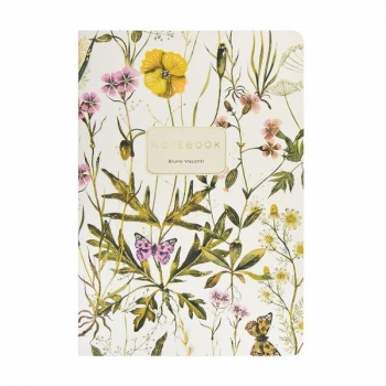 Тетрадь 40л в клетку Bruno Visconti FLORA.Полевые цветы крепление-декор. нить арт.7-40-001/214