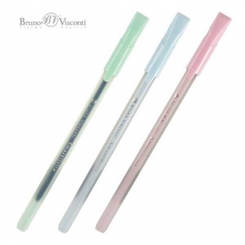 Ручка шариковая Bruno Visconti SmartWrite Zefir, 0.5мм, одноразовая, синяя, корпус ассорти арт.20-0328/03