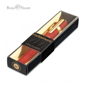 Ручка Bruno Visconti Parliament шарик.в карт.футляре,0.7мм,синяя,корпус красный и золото,черн.футляр арт.20-0472/03