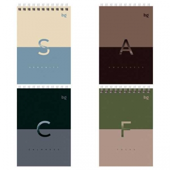 Блокнот А6 40л на гребне BG Прикосновение тумана в клетку арт.Б6гр40 62548