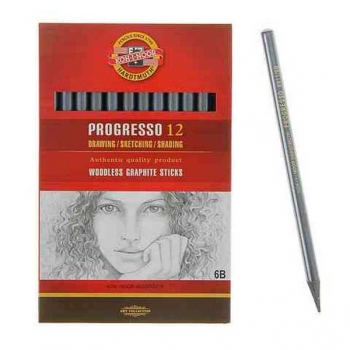 Карандаш KOH-I-NOOR Progresso цельнографитный в лаке без дерева арт.8911/6B