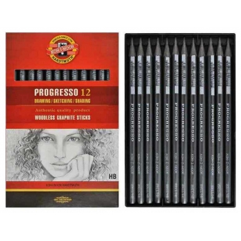 Карандаш KOH-I-NOOR Progresso цельнографитный в лаке без дерева арт.8911/НB