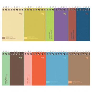 Блокнот А7 40л на гребне BG Моноколор в клетку арт.Б7гр40 62547