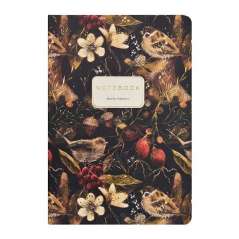 Тетрадь 40л в клетку Bruno Visconti FAUNA.Воробей крепление-декор. нить арт.7-40-001/208