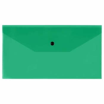Папка-конверт С6 на кнопке СТАММ, 150мкм, прозрачная, зеленая арт.ММ-326051