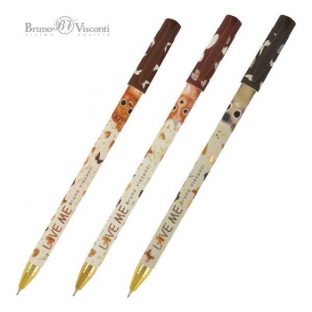 Ручка шариковая Bruno Visconti LOVE ME. FRIENDS, 0.38мм, корпус ассорти, синяя арт.20-0215/74