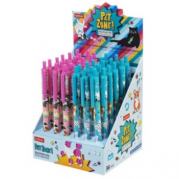 Ручка шариковая автоматическая Hatber Пэтзон, 0.7мм, чернила на масляной основе, корпус ассорти, синяя арт.BP_078449