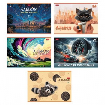 Альбом для рисов. А4 24л. на скрепке Hatber Ассорти- Выпуск №5, ассорти арт.24А4В/095828