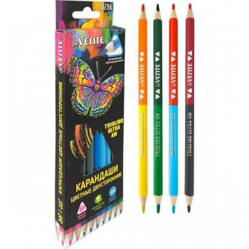 Карандаши deVENTE 18шт36 цв Triolino Ultra 4М трехгранные, двухсторонние, карт.уп. арт.5025500