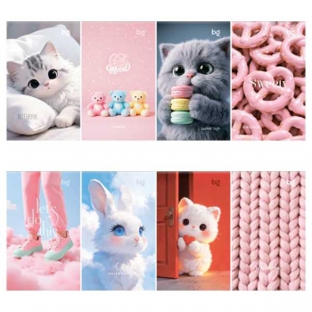 Блокнот А7 48л на склейке BG Девичьи радости в клетку арт.Б7скл48 62542