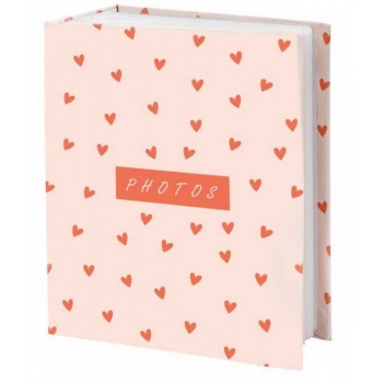 Фотоальбом 13х17см, 100 фото 10х15см, BRAUBERG Pink hearts, ПП карман, переплет-термосварка  арт. 391436