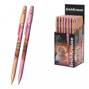 Ручка шариковая ErichKrause R-301 Prima Cat, 0.7мм, синяя арт.65352