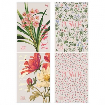 Блокнот А5 80л на скрепке BG Цветы в клетку арт.Б5ск80 09436