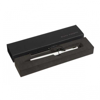 Ручка Bruno Visconti PALERMO шарик.автомат.в подар.футляре,0,7мм,синяя,белый мет.корп.,черн.футляр арт.20-0250-14/09