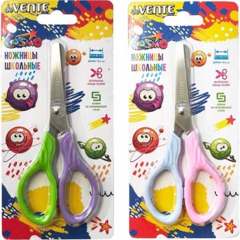 Ножницы deVENTE 13,4 см детские  Cosmo, закругл. кончики, пластик. кольца, в карт. блист арт.8010529