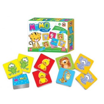 Игра настольная    Русский стиль МЕМО.Зверята, картонная коробка, 3+  арт.03451