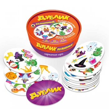 Игра настольная    Русский стиль Дублик.Волшебный, 30 карточек, круглая картонная коробка, 4+  арт.02488