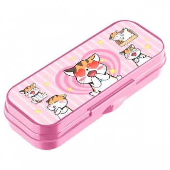 Пенал-футляр СТАММ Мяу, 215*90*43 мм, розовый арт.ПН-32586