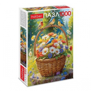 Пазл 1000 эл. Hatber Цветочная корзинка, 480х680мм, 14+ арт.1000ПЗ2_36905