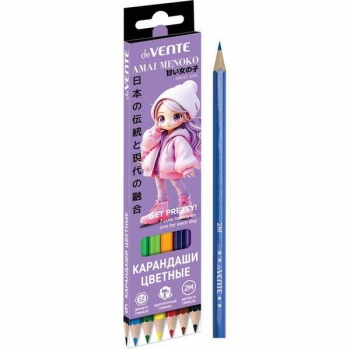 Карандаши deVENTE 06цв Amai Menoko 2М, шестигранные, в картонной уп. арт.5021618