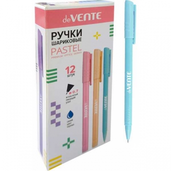 Ручка шариковая deVENTE Triolino Pastel, 0.7мм, игольч.узел, Speed Pro, трехгран.корп.с каучук.держ.,синяя арт.5073638