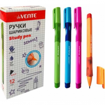 Ручка шариковая deVENTE Study Pen. School, 0.7мм,  для левшей, каучук. корпус, синяя арт. 5073639