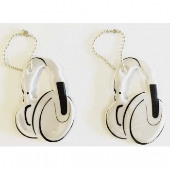 Светоотражающий брелок deVENTE Headphones 42х60 мм, белый, арт.9082558