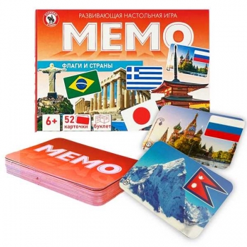 Игра настольная    Русский стиль МЕМО.Флаги и страны, картонная коробка, 6+  арт.04756