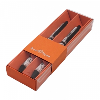 НАБОР ИЗ 2-Х РУЧЕК ArtClick.Газета ШАРИКОВАЯ, 0.5 ММ, СИНЯЯ (оранжевый футляр) арт.20-0281/2121