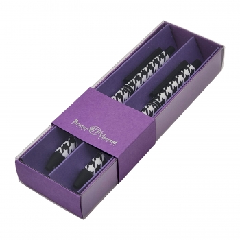 НАБОР ИЗ 2-Х РУЧЕК ArtClick.Модный паттерн ШАРИКОВАЯ, 0.5 ММ,  СИНЯЯ (сиреневый футляр) арт.20-0281/2424